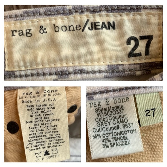 Rag & Bone Grey Digital Camo Skinny Jeans 27 - Picture 8 of 8